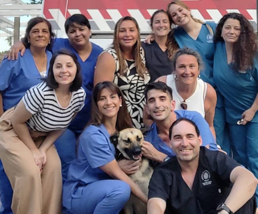 Teo, el perrito que se ganó el amor y cuidado de todo el centro de salud Eva Perón 